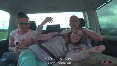 Highway Threesome Mea Melone & Wendy Moon fuck & eat while Driving - Czech Republic on vidfreenow.com