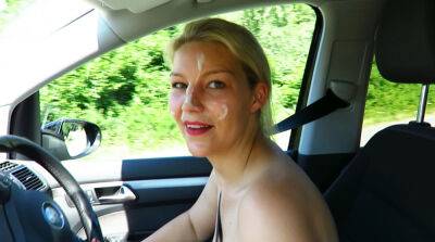 Driving a car with a lot of cum on my face - Germany on vidfreenow.com