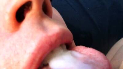 Swallowing a hot load of gooey cum on vidfreenow.com