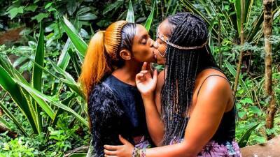 African festival outdoor lesbian makeout after the molly hits on vidfreenow.com