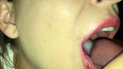 Homemade cum on tongue and swallow on vidfreenow.com