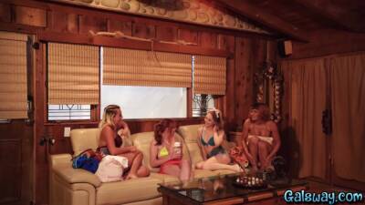 Teens having the beach party indoors and it gets steamy on vidfreenow.com