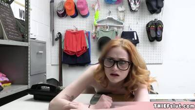 Nerdy Redhead Geek Shoplifter Fucked on vidfreenow.com