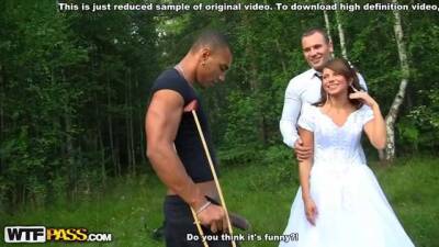 The groom the bride rammed rough in the forest on vidfreenow.com