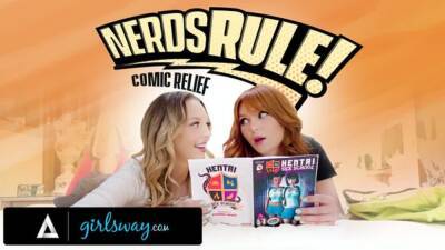 GIRLSWAY - College Geeks Lacy Lennon And Lily Larimar Are Turned On After Reading Hentai Comics on vidfreenow.com