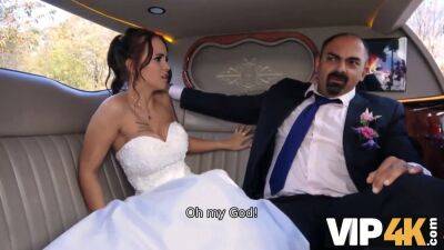 Random passerby scores luxurious bride in the wedding limo on vidfreenow.com