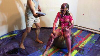 Very Naughty Sexy Girl, Playing With Custard Pies And Messy Slime on vidfreenow.com