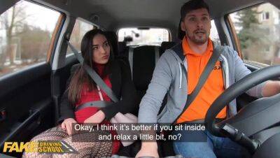 FakeDrivingSchool Learner Nataly Gold Isn’t Wearing Any Panties - Russia on vidfreenow.com