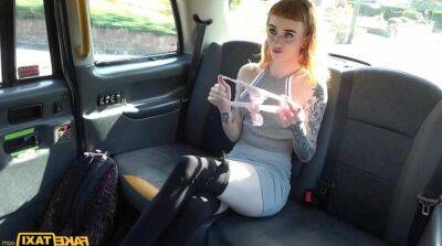 Skinny ginger Azura Alii fucks in the taxi on vidfreenow.com