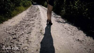 Horny wife WALKS NAKED in heels OUTSIDE the city SUCK dick in the bushes Cum in Mouth ALICExJAN on vidfreenow.com