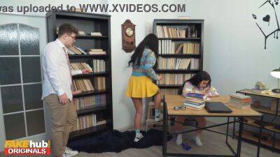 Quick cum in panties in the college study room leads to petite girl getting cum dripped on her pretty face, threesome hardcore with female squirting orgasm and facial cumshot, starring Daphne Klyde and Italian babe Maria Wars - Italy on vidfreenow.com