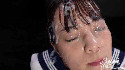 Aya Komatsus Sticky Bukkake Facial on vidfreenow.com