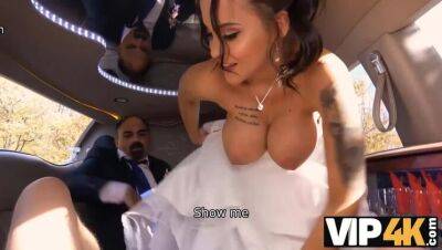 VIP4K. Random passerby scores luxurious bride in the wedding limo on vidfreenow.com