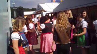 Oktoberfest toilet queue on vidfreenow.com