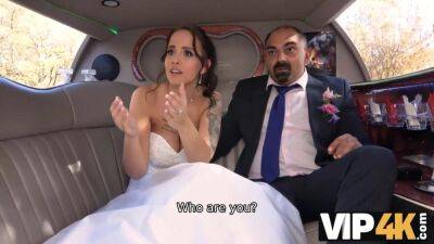 VIP4K. Excited girl in wedding dress fools around not with future hubby - Jennifer mendez on vidfreenow.com