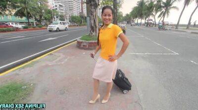 Cute Filipina flight attendant gets picked up outdoors and fucked well on vidfreenow.com