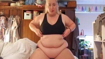 Sexy Fat Blonde With A Fat Belly Eats Cake on vidfreenow.com