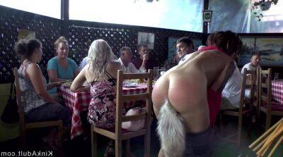 Lesbians nailing in public restaurant on vidfreenow.com