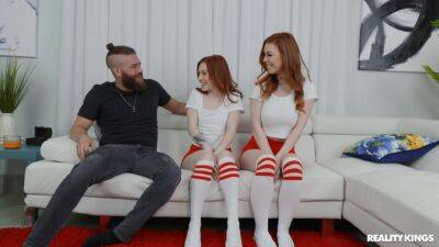 Wild trio once these ginger sluts decide to share the dick on vidfreenow.com