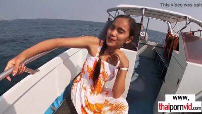 Skinny amateur Thai teen Cherry fucked on a boat outdoor in doggystyle - Thailand on vidfreenow.com