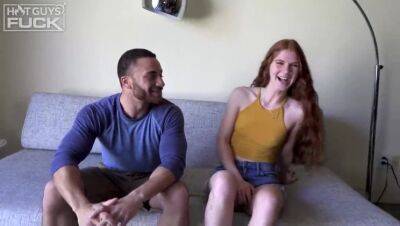 SUPER Popular Hairy Hunk Makes Hot Red Head BABE Cream On His Big Black Cock on vidfreenow.com