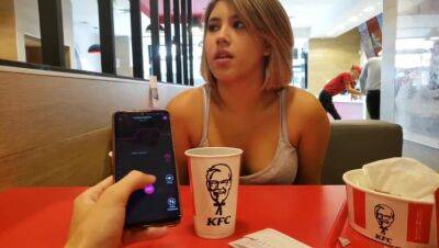 KFC public lush control and creampie in the bathroom on vidfreenow.com