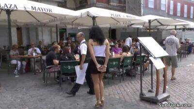 Hot slut gets group fucked in public - Spain on vidfreenow.com