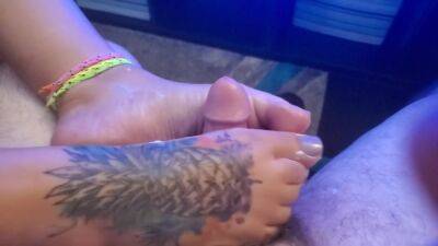 Cute Feet Rubbing My Dick Until I Cum All Over on vidfreenow.com