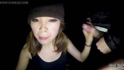 Asian teen quickly finish up her public blowbang before curfew - Japan on vidfreenow.com