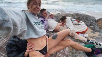 Two couples of perverted friends came to the beach to throw a swinger party - Ukraine on vidfreenow.com