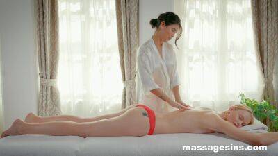 Massage makes these hot lesbians crave more than just sensual touches on vidfreenow.com