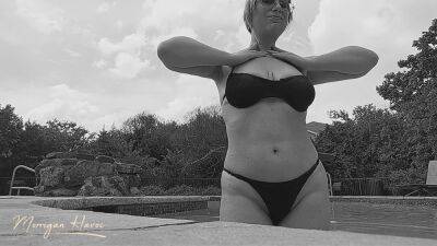 Boobs Tease At The Pool Black And White on vidfreenow.com