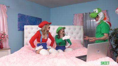 Mario Bros role play perversions lead teen sluts to insane sex on vidfreenow.com