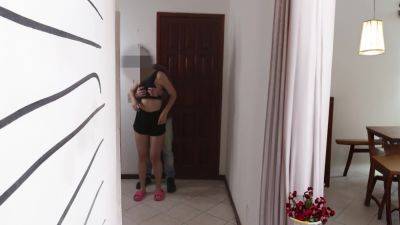 Wife Welcomes The Neighbor To The House While The Cuckold Is In The Bathroom - Brazil on vidfreenow.com