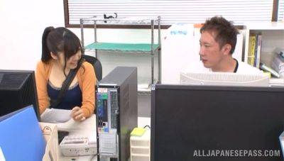 Japanese office babe gets intimate with one of the co-workers - Japan on vidfreenow.com