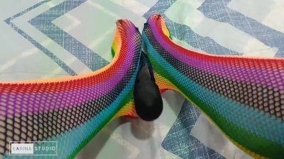 Foot Fetish With Sexy Colored Stockings - Colombia on vidfreenow.com