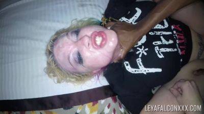 Throated blonde MILF loudly fucked in more extreme interracial scenes and soaked in sperm on vidfreenow.com