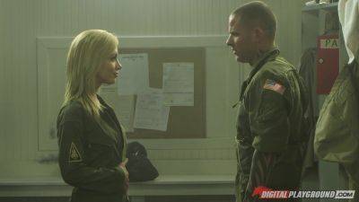 Kayden Kross gets eaten out and screwed by cocky soldier on vidfreenow.com