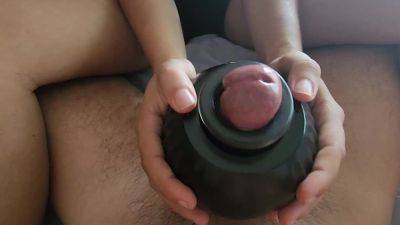 Big cock massaged by sophisticated toy until happy ending on vidfreenow.com