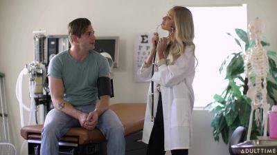 Spicy blonde doctor craves man's hungry dick for a little treatment on vidfreenow.com