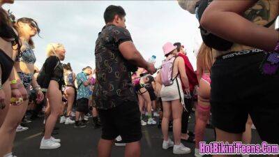 Hot big ass asian raver girl shaking her big ass cheeks at rave festival on vidfreenow.com