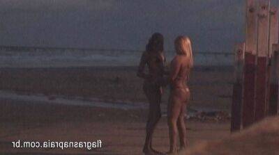 My wife's first time with another woman on the beach - Brazil on vidfreenow.com