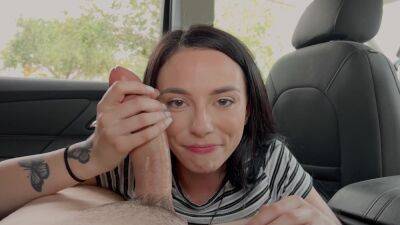 Steamy teen filmed in the car when treating herself with a big dick on vidfreenow.com