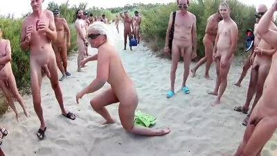 Bukkake public beach on vidfreenow.com