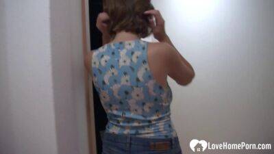 Raunchy stepsister gets caught masturbating in the hallway on vidfreenow.com