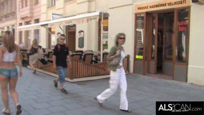 Sexy Babe Sports Painted On Outfit in Public - Czech Republic on vidfreenow.com