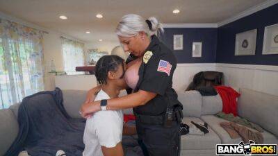 Mature police officer needs a huge black dick to satisfy her lust on vidfreenow.com