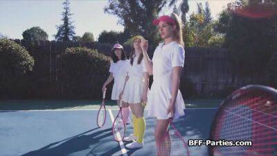 Tennis coach fucks three besties after training on vidfreenow.com