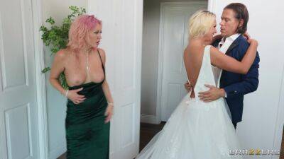 Spicy females swap the dick on the wedding day for ruthless FFM kinks on vidfreenow.com