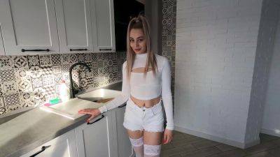 Sexy Plump-booty Blonde Teen Prefers To Fuck With Her Step-bro Instead Of Washing the Dishes - Russia on vidfreenow.com